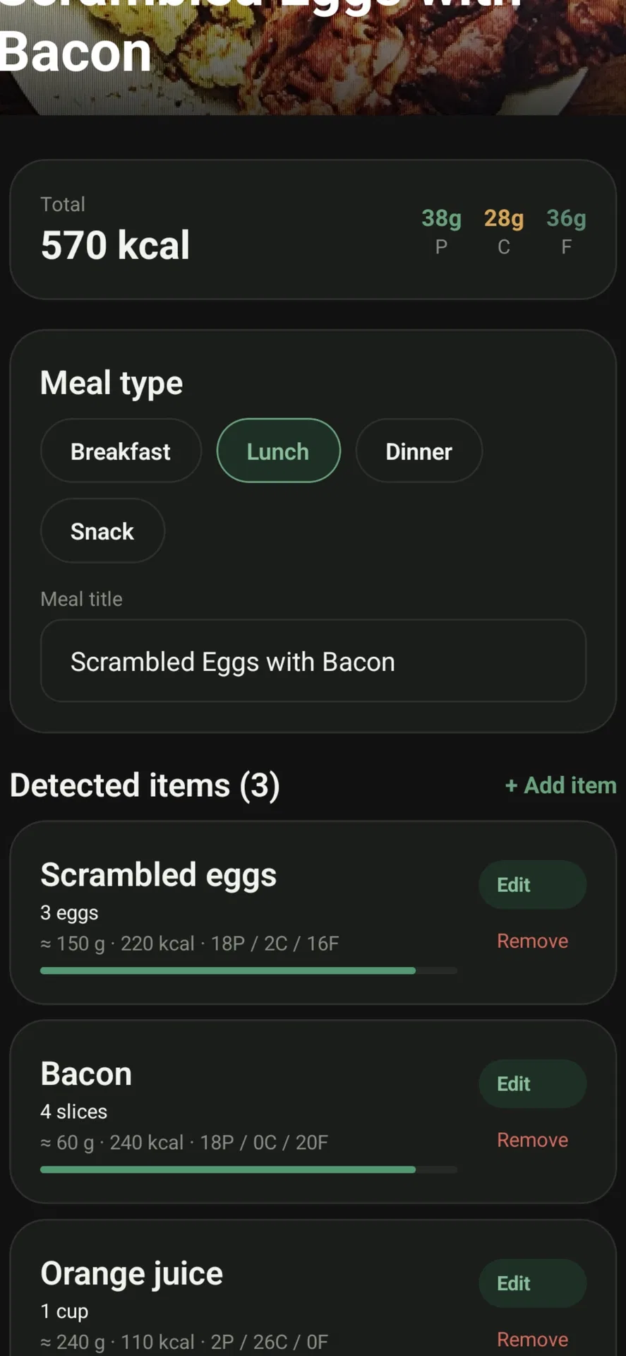 CalorieLensAI screenshot